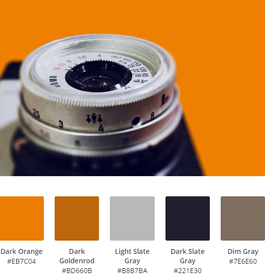 Orange Webdesign Colour Palette