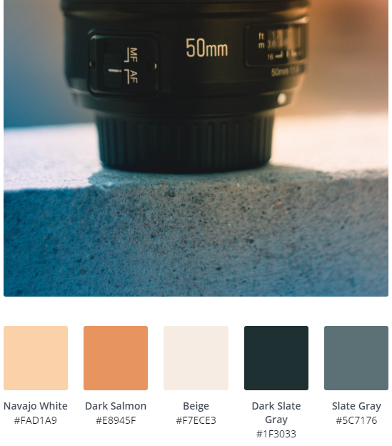 Orange Web Design Colour Palette