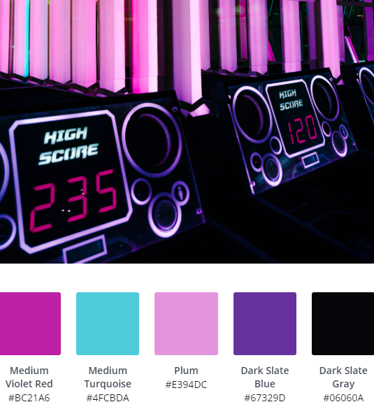 Neon Website Colour Scheme